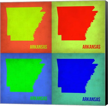 Framed Arkansas Pop Art Map 1 Print