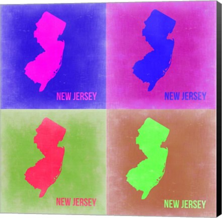 Framed New Jersey Pop Art Map 2 Print