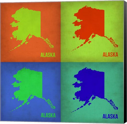 Framed Alaska Pop Art Map 1 Print