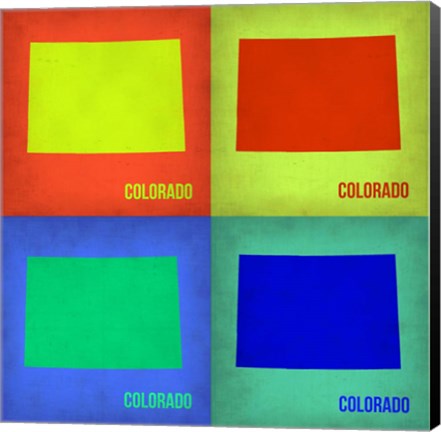 Framed Colorado Pop Art Map 1 Print