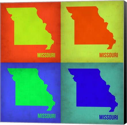 Framed Missouri Pop Art Map 1 Print