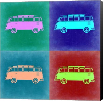 Framed VW Bus Pop Art 2 Print