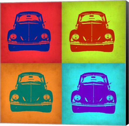 Framed VW Beetle Front Pop Art 1 Print