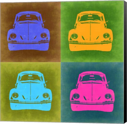 Framed VW Beetle Front Pop Art 2 Print