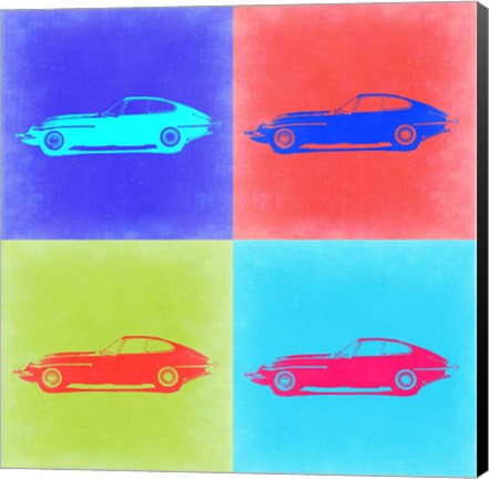 Framed Jaguar E Type Pop Art 2 Print