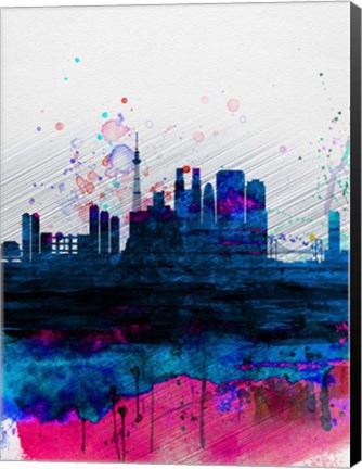 Framed Tokyo Watercolor Skyline Print