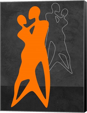 Framed Orange Couple Dancing Print