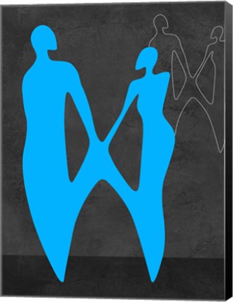 Framed Blue Couple Print