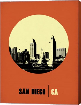 Framed San Diego Circle 2 Print