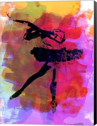 Framed Black Ballerina Watercolor Print