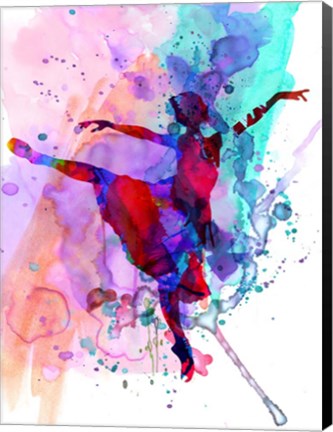 Framed Ballerina&#39;s Dance Watercolor 1 Print