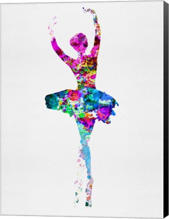 Framed Ballerina Watercolor 1 Print