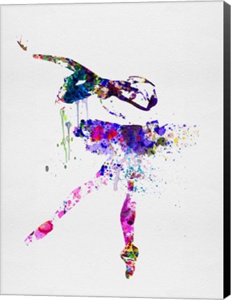 Framed Ballerina Watercolor 2 Print