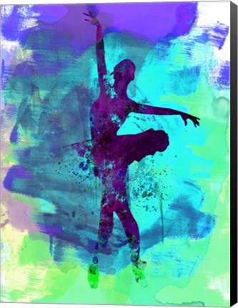 Framed Ballerina Watercolor 4B Print