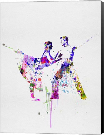 Framed Romantic Ballet Watercolor 2 Print