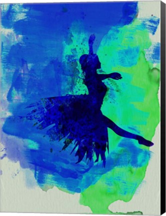 Framed Ballerina on Stage Watercolor 5 Print