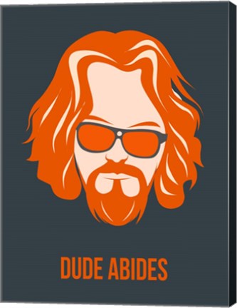 Framed Dude Abides Orange Print