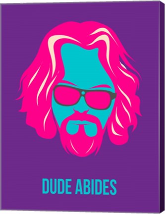 Framed Dude Abides Purple Print