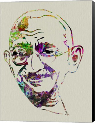 Framed Gandhi Watercolor Print