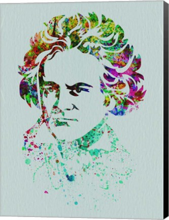 Framed Beethoven Watercolor Print