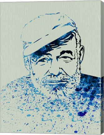 Framed Hemingway Watercolor 1 Print