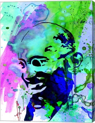 Framed Gandhi Watercolor 2 Print