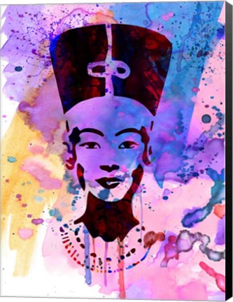 Framed Nefertiti Watercolor Print