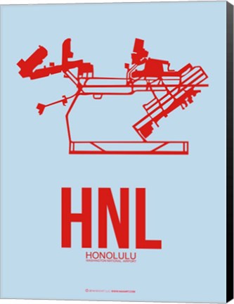 Framed HNL Honolulu 1 Print