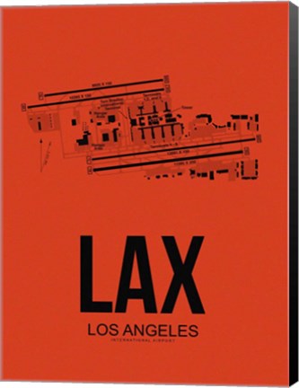 Framed LAX Los Angeles Airport Orange Print