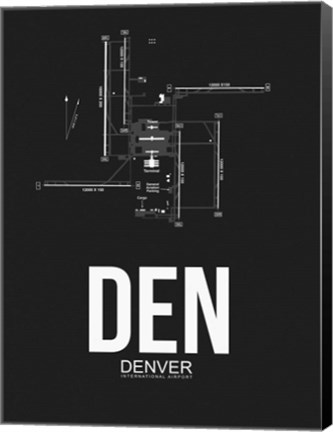 Framed DEN Denver Airport Black Print