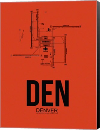 Framed DEN Denver Airport Orange Print