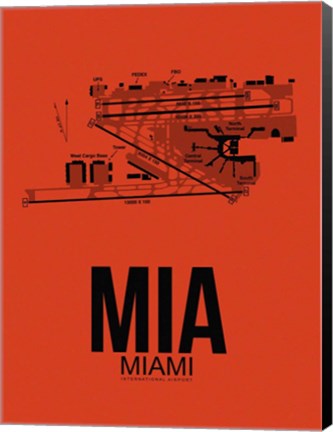 Framed MIA Miami Airport Orange Print