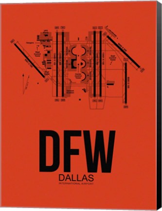 Framed DFW Dallas Airport Orange Print