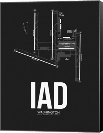 Framed IAD Washington Airport Black Print