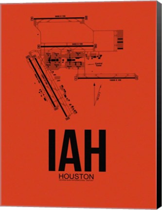 Framed IAH Houston Airport Orange Print