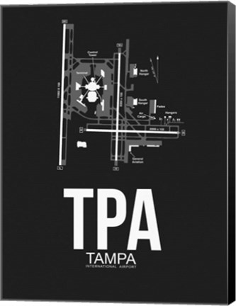 Framed TPA Tampa Airport Black Print