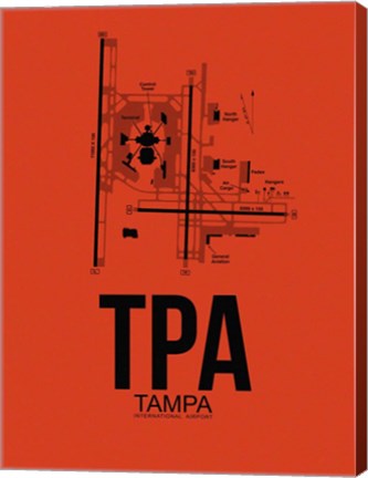 Framed TPA Tampa Airport Orange Print