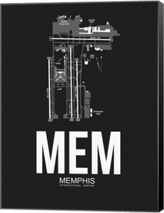 Framed MEM Memphis Airport Black Print