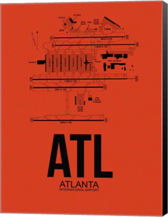 Framed ATL Atlanta Airport Orange Print