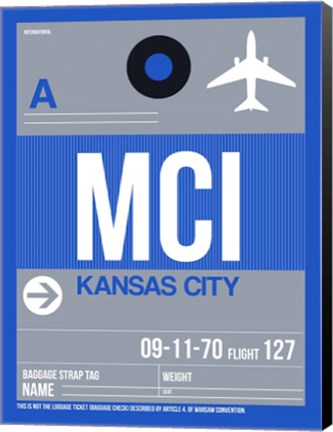 Framed MCI Kansas City Luggage Tag 2 Print