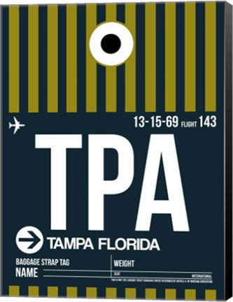 Framed TPA Tampa Luggage Tag 2 Print