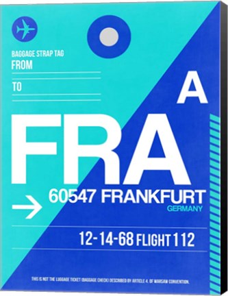 Framed FRA Frankfurt Luggage Tag 1 Print