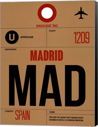 Framed MAD Madrid Luggage Tag 2 Print