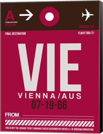 Framed VIE Vienna Luggage Tag 2 Print