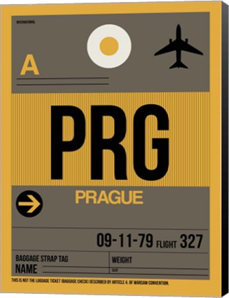 Framed PRG Prague Luggage Tag 1 Print