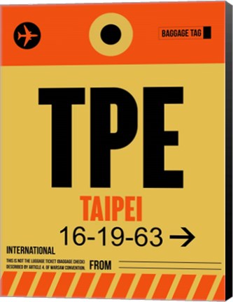 Framed TPE Taipei Luggage Tag 2 Print