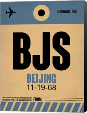 Framed BJS Beijing Luggage Tag 2 Print