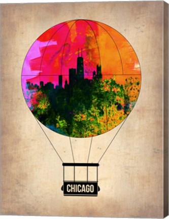 Framed Chicago Air Balloon Print