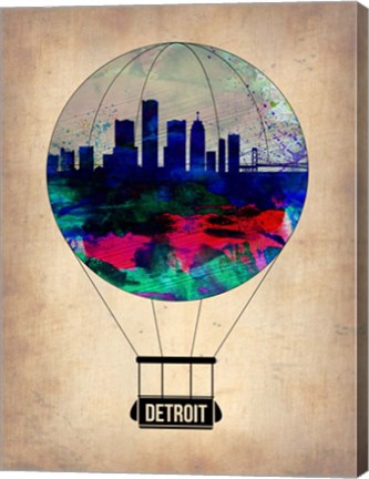 Framed Detroit  Air Balloon Print