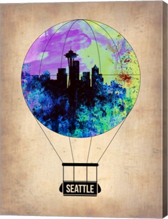 Framed Seattle Air Balloon Print